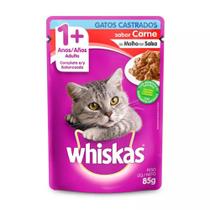 Ração para Gatos Whiska para Gatos Castrados Sabor Carne 85g - Whiskas