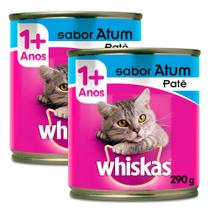Ração para Gatos Whiskas Adulto 1+ Anos Patê Sabor Atum Lata 290g Kit com duas unidades Ração para Gatos Whiskas Adulto 1+ Anos Patê Sabor Atum Lata 290g Kit com duas unidades
