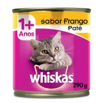 Ração para Gatos Whiskas Adulto 1+ Anos Patê Sabor Frango Lata 290g