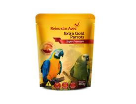 Racao Para Papagaio, Arara Extra Gold Parrots 400g - Reino das aves