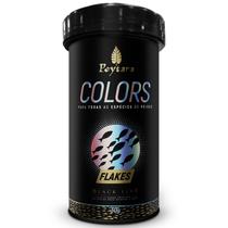 Ração Para Peixes Alimento Poytara colors flakes black line 30g