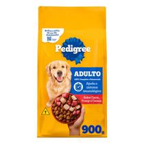 Ração Pedigree Cão Adulto Sabor Carne, Frango e Cereais 900g Ração Pedigree Cão Adulto Sabor Carne, Frango e Cereais 900g