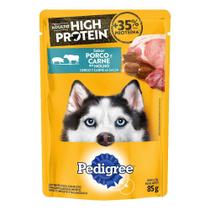 Ração Pedigree High Protein Adulto Carne e Porco Sachê 85g Embalagem com 20 Unidades - Champ