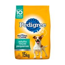 Ração Pedigree para Cães Adultos de Porte Pequeno e Mini Sabor Carne e Vegetais - 15Kg