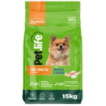 Ração Pet life Frango e Arroz para Cães Adultos Raças Peq - 15Kg