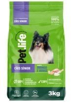 Ração Pet life Frango e Arroz para Cães Sênior- 3kg