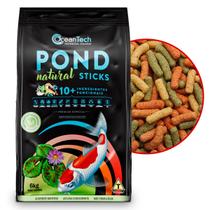 Ração Pond Natural Sticks 6kg Ocean Tech para Carpas Koi Lago Bag