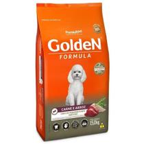 Ração pra Cães Adultos de Raças Pequenas Golden Formula sabor Carne e Arroz Mini Bits 15kg