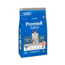 Raçao Premier Ambiente Interno Gato Castrado 6 Meses A 6 Anos Frango 1,5 KG