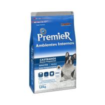 Ração Premier Ambientes Internos Cães Adultos Castrados Sabor Frango e Salmão 1kg Ração Premier Ambientes Internos Cães Adultos Castrados Sabor Frango e Salmão 1kg