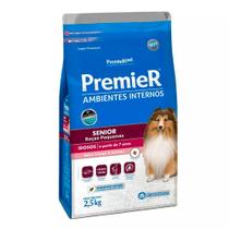 Ração Premier Ambientes Internos Cães Adultos Sênior +7 Raças Pequenas Frango e Salmão 2,5kg Ração Premier Ambientes Internos Cães Adultos Sênior +7 Raças Pequenas Frango e Salmão 2,5kg