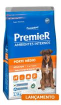 Ração Premier Ambientes Internos Frango e Salmão para Cães Adultos de Porte Médio Ração Premier Ambientes Internos Frango e Salmão para Cães Adultos de Porte Médio