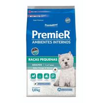 Ração premier ambientes internos para cachorros adulto de raças pequenas frango e salmão - 1kg