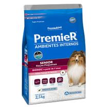 Ração Premier Ambientes Internos Para Cães Sênior de Raças Pequenas Sabor Frango e Salmão 2,5 kg