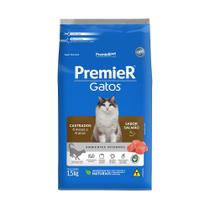 Ração Premier Gato Castrado Ambientes Internos Salmão 1.5Kg