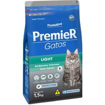 Ração Premier Gatos Ambientes Internos Light Salmão 1,5Kg