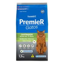 Ração Premier Gatos Castrado +12 anos sabor Frango 1,5 Kg Ração Premier Gatos Castrado +12 anos sabor Frango 1,5 Kg