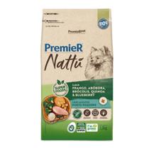 Ração Premier Nattu Cães Adultos Pequeno Porte Sabor Abóbora 2,5kg - PremieR Pet