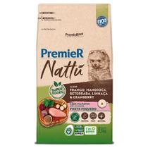 Ração Premier Nattu Cães Filhotes Raças Pq Mandioca 2,5Kg