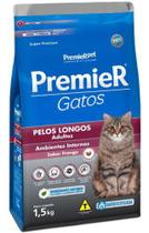 Ração Premier para Gatos Adultos de Pelos Longos Sabor Frango 1,5Kg - Premier Pet