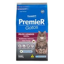 Ração Premier Pêlos Longos Gatos Adultos sabor Frango 500 g