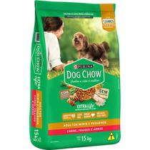 Ração Purina Dog Chow Extra Life Cães Adultos Carne, Frango e Arroz Raças Mini e Pequenas 15KG