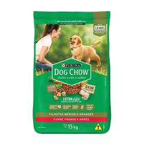 Ração Purina Dog Chow para Cães Extra Life Filhote - Médio/Grande, Carne/Frango/Arroz, 15Kg Ração Purina Dog Chow para Cães Extra Life Filhote - Médio/Grande, Carne/Frango/Arroz, 15Kg