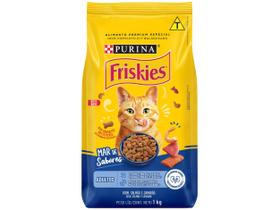 Ração Purina Friskies Petiscos do Mar para Gatos Adultos Sabor Peixe e Frutos do Mar, 1kg