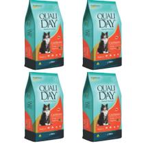 Ração qualiday cat frango arroz veg. gato castrado 1kg 4un