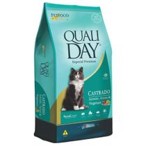 Ração Qualiday para Gatos Adultos Castrados Sabor Salmão, Arroz e Vegetais 1kg