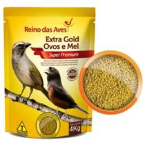 Ração Reino das Aves Extra Gold Ovos E Mel Para Trinca Ferro Azulão Coleiro Canários 4kg