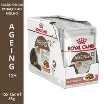 Ração Royal Canin Kits com 1, 2, 3, 6 ou 12 Sachês Ageing 12 para Gatos Idosos 85g Nutrição Completa com Suporte Articular e Renal