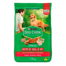 Ração Seca Dog Chow Extra Life Cães Adultos Médios e Grandes Carne, Frango e Arroz 15kg