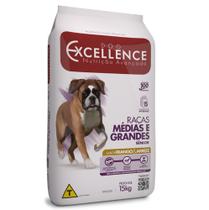 Ração Seca Dog Excellence Frango e Arroz para Cães Idosos SENIOR Raças Médias e Grandes 15kg