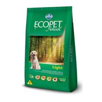 Ração Seca Ecopet Natural Light para Cães Adultos de Raças Médias e Grandes com Tendência a Obesidade - 15Kg