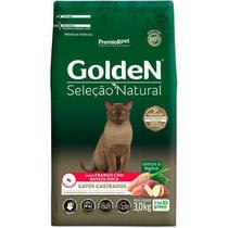 Ração seca golden seleção natural frango com batata doce para gatos castrados - 3kg