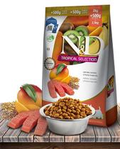 Ração Seca ND Tropical Selection Salmão, Cereais e Frutas Tropicais para Cães Adultos de Raças Mini - 2 0,5Kg