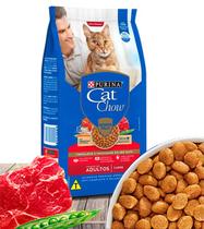 Ração Seca Nestlé Purina Cat Chow Defense Plus Carne para Gatos Adultos no Fortalecimento das Defesas Naturais - 10,1Kg Ração Seca Nestlé Purina Cat Chow Defense Plus Carne para Gatos Adultos no Fortalecimento das Defesas Naturais - 10,1Kg
