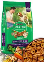 Ração Seca Nestlé Purina Dog Chow Extra Life Carne, Frango e Arroz Cães Adulto 7+ de todas as Raças - 15Kg