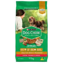 Ração Seca Nestlé Purina Dog Chow Extra Life Carne, Frango e Arroz Cães Adultos Raças Minis e Pequenas - 1 Kg