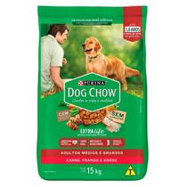 Ração Seca Nestlé Purina Dog Chow Extra Life Carne, Frango e Arroz Cães Adultos Todas as Raças - 15 Kg