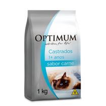 Ração Seca Optimum Carne para Gatos Adultos Castrados - 1 Kg