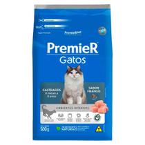 Ração Seca Premier Pet Ambientes Internos Frango 6 Meses a 6 Anos para Gatos Castrados - 500 g