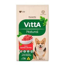 Ração Seca Premier Vitta Natural para cães adultos de raças pequenas sabor carne e arroz 15kg.
