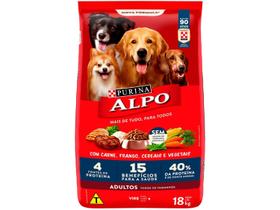 Ração Seca Purina Alpo para Cães Adultos Carne, Frango, Cereais e Vegetais 18kg