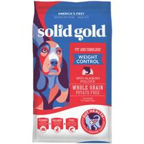 Ração seca Solid Gold para cães adultos e idosos Feita com escamudo real, probióticos e peixes ômega 3 Ração seca integral para cães para controle de peso e melhor digestão 24 libras