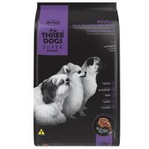 Ração Seca Three Dogs Super Premium Cordeiro e Blueberry para Cães Adultos Raças Pequenas e Mini Indoor - 10,1 Kg