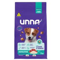 Ração Seca Unna Carne e Arroz para Cães Adultos Porte Pequeno - 1 Kg