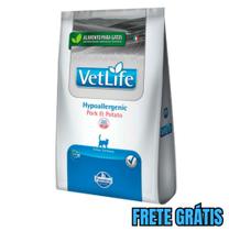 Ração Seca Vet Life Natural Hypoallergenic Pork e Potato para Gatos Adultos - 2Kg