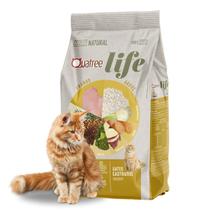 Ração Super Premium Para Gatos Adultos Castrados Quatree Life Sabor Frango Pacote de 3KG